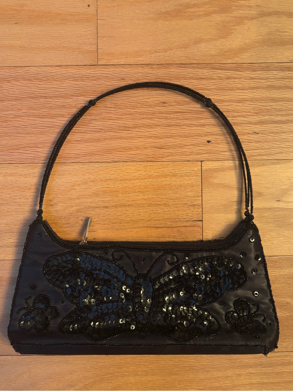 butterfly beaded shoulder bag